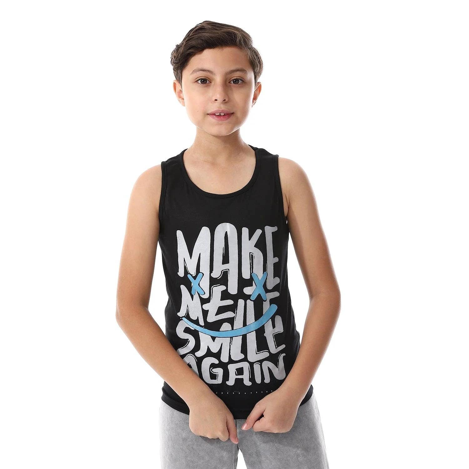 Boy's t-shirt sleeveless with front printed