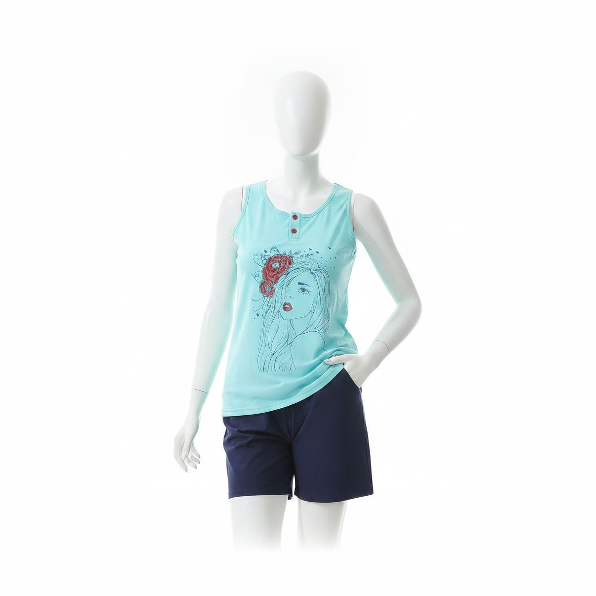 Women's Sleeveless Pajama Set Two-pieces