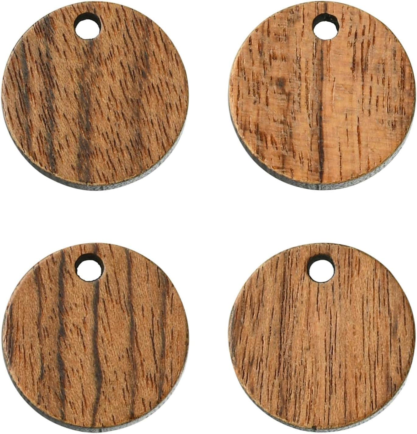 20 pcs Wooden Pendants Flat Round Wooden Charms Circle Wood Pendants for Earring DIY Jewellery Making 14 MM