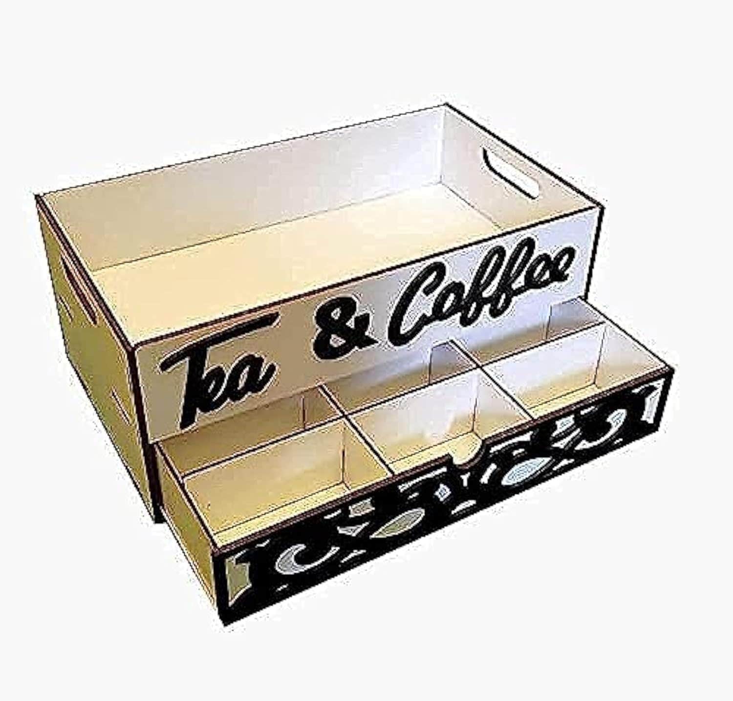 Sky Laser Cup Holder with a Drawer to Keep Tea and Coffee
