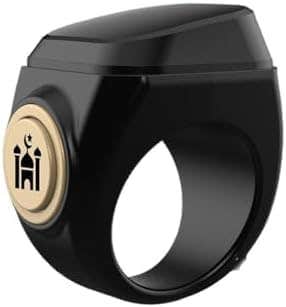 Islamic Smart Zikr Ring | Prayer Reminder & Tasbih Counter | Swim Counter | Bluetooth Connectivity | Black