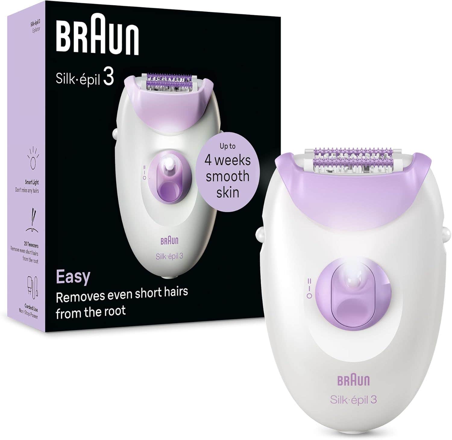 Braun Silk-épil 3 SE3-000 Women's Corded Epilator with SmartLight