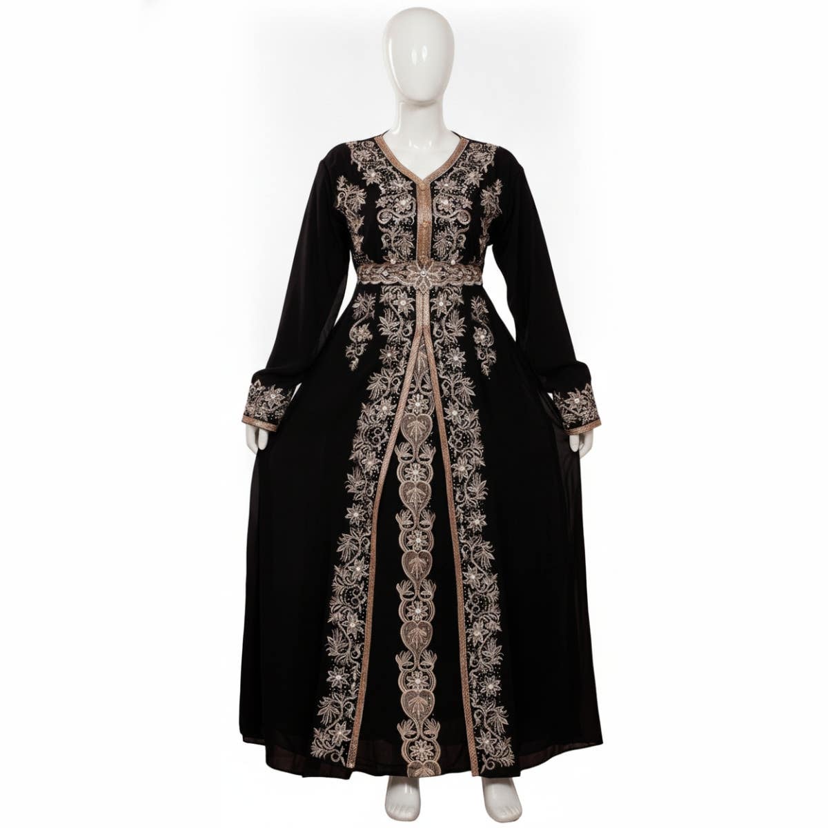 Women's Abaya - Gamal Sons, Chiffon, One Size, 3-Piece, For Reception, Morning Events and Occasions, Model 542