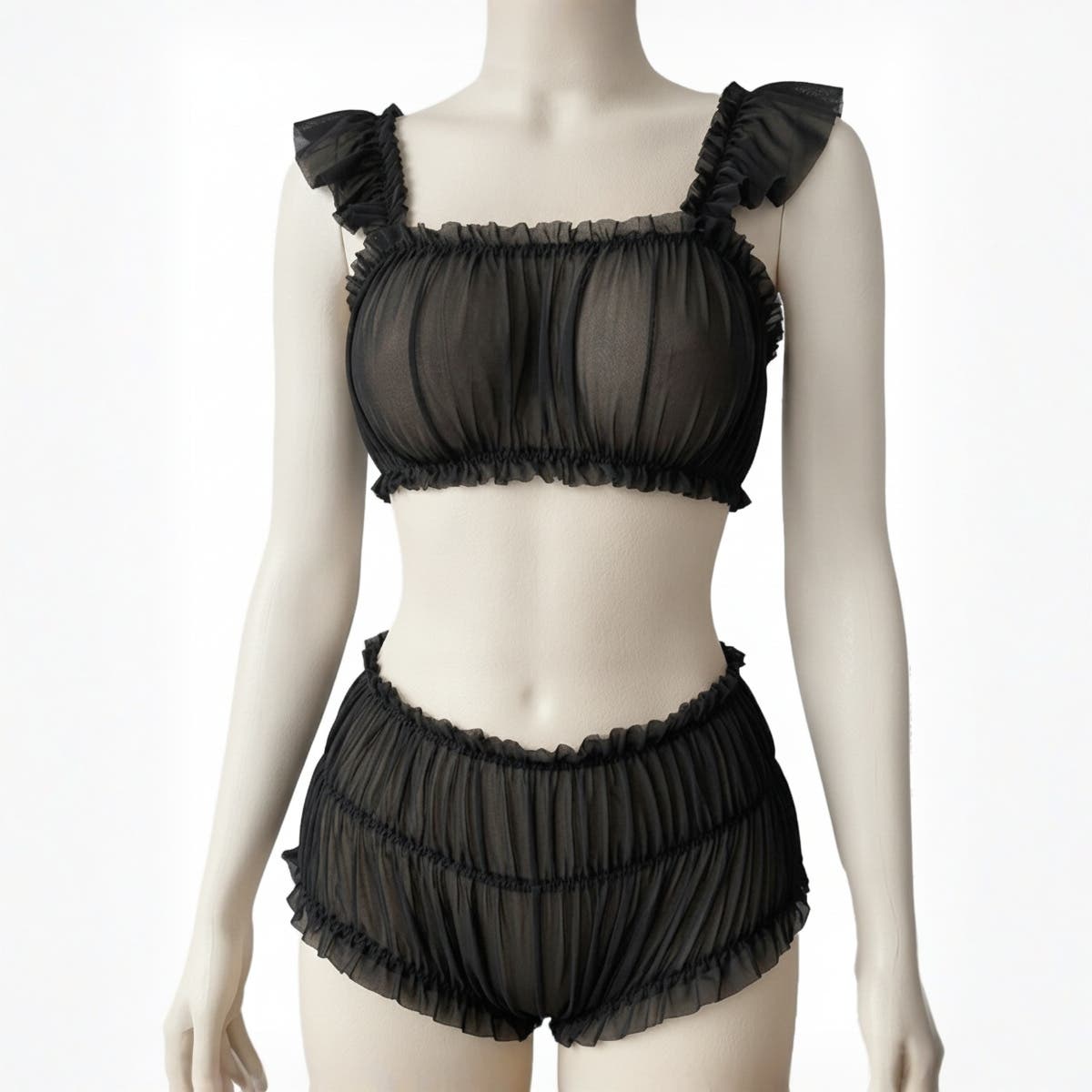Women's Lingerie Set - Gamal Sons, One Size, Suitable up to 80 kg, 2 Pieces - Black