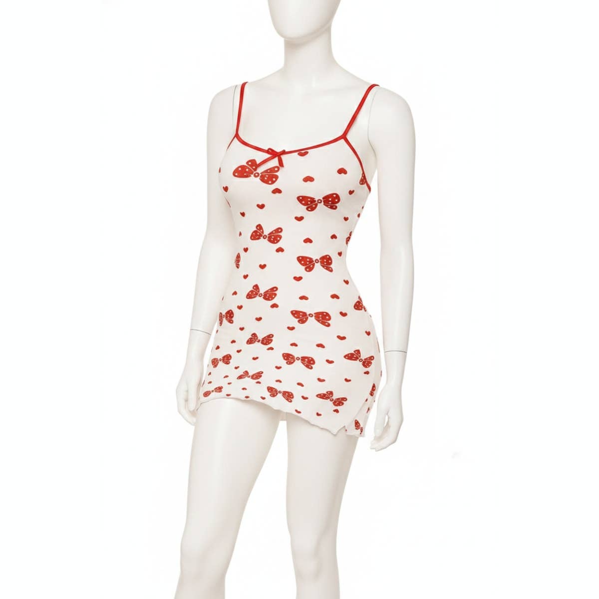 Women's Nightgown - Gamal Sons, Short, With Straps - White