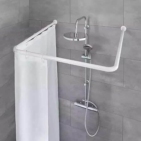 Luxury Bathroom Accessories Set - Custom and Shape (U-Shaped Steel Adjustable Shower Curtain Rod)