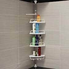 Stainless Steel Shower Rack Stainless Steel Shaft+4 Door Shaft + Towel + 3hok, Adjustable Tensile Shaft, No Hole (10.1ft Handle).Meters to 260 Inch and Chill Up to 16lbs