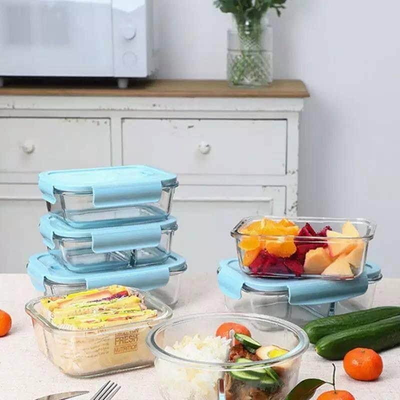 Pack Glass Food Containers for Meal Prep, Durable Leakproof Lids for Lunch Storage, 3 Sizes