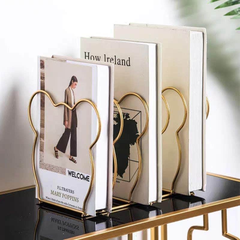 Metal Book Stand, Book Holder Support and Storage Organizer