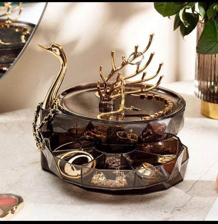 3-Tier Acrylic Ring Storage Organizer for Jewelry Rings Bracelet Storage Waterproof Dustproof with Lid Jewelry Display Case for Home Office Bedroom Makeup Dresser (FAMI)
