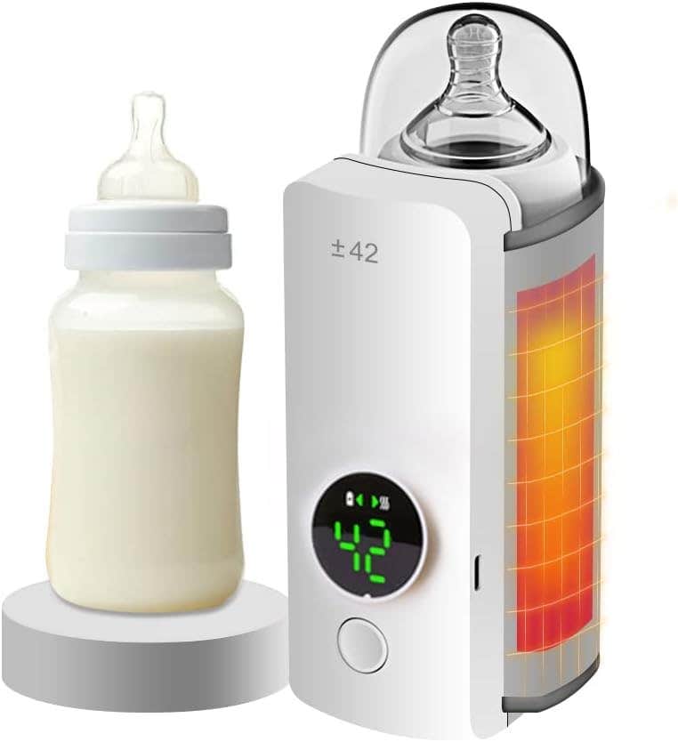 Portable Rechargeable Baby Bottle Warmer with LCD Display - Fast Heating on the Go