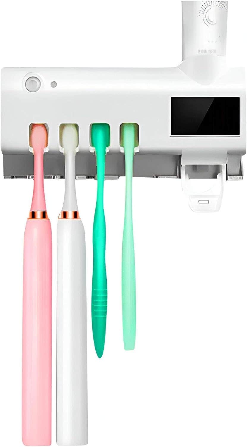 UV Toothbrush Sanitizer & Holder - Wall Mount, Cordless Design - Generic, Multi Color - Bathroom Accessories