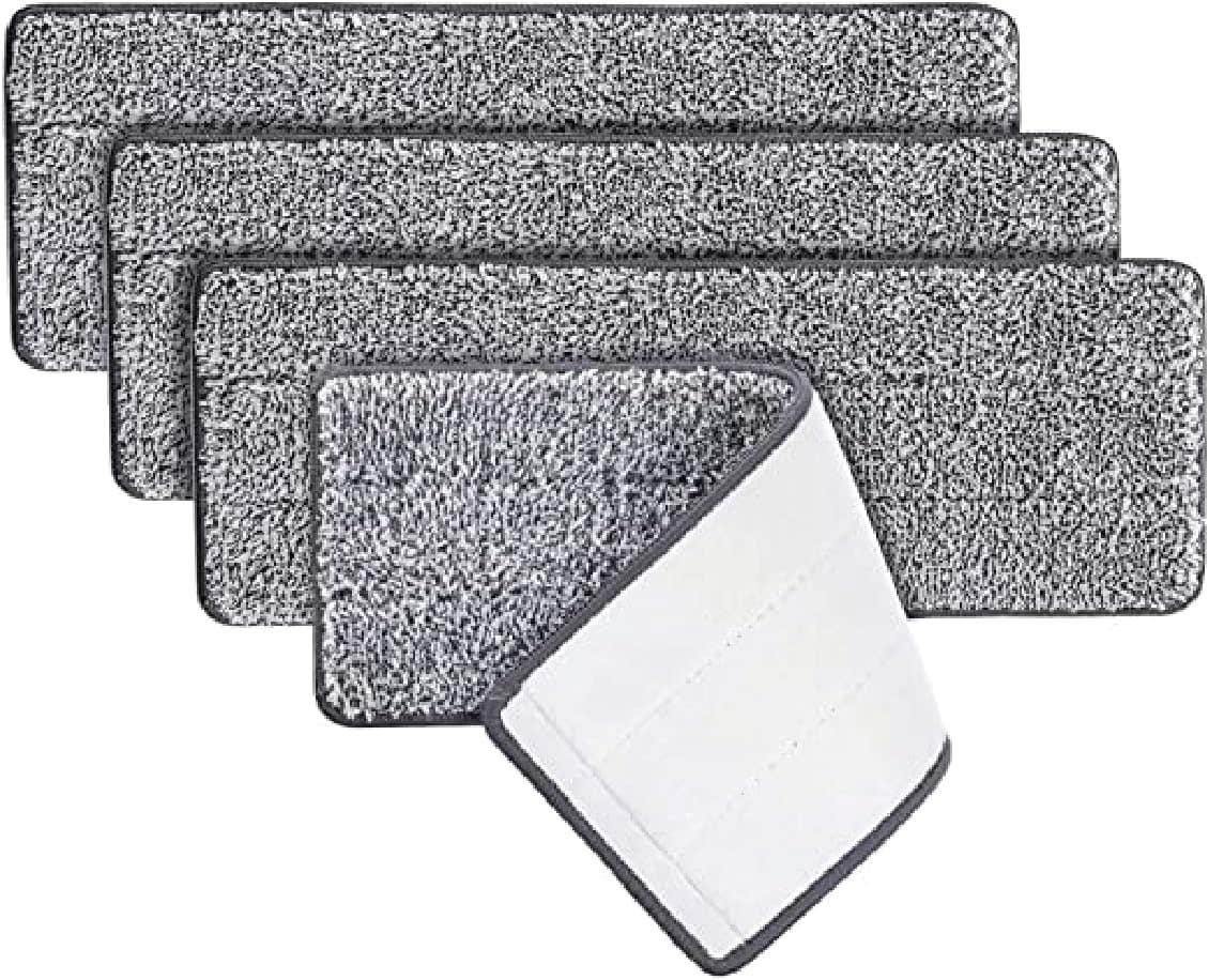 Dreamons Link 4 Pack Microfiber Mop Replacement Pads for Wet/Dry Cleaning