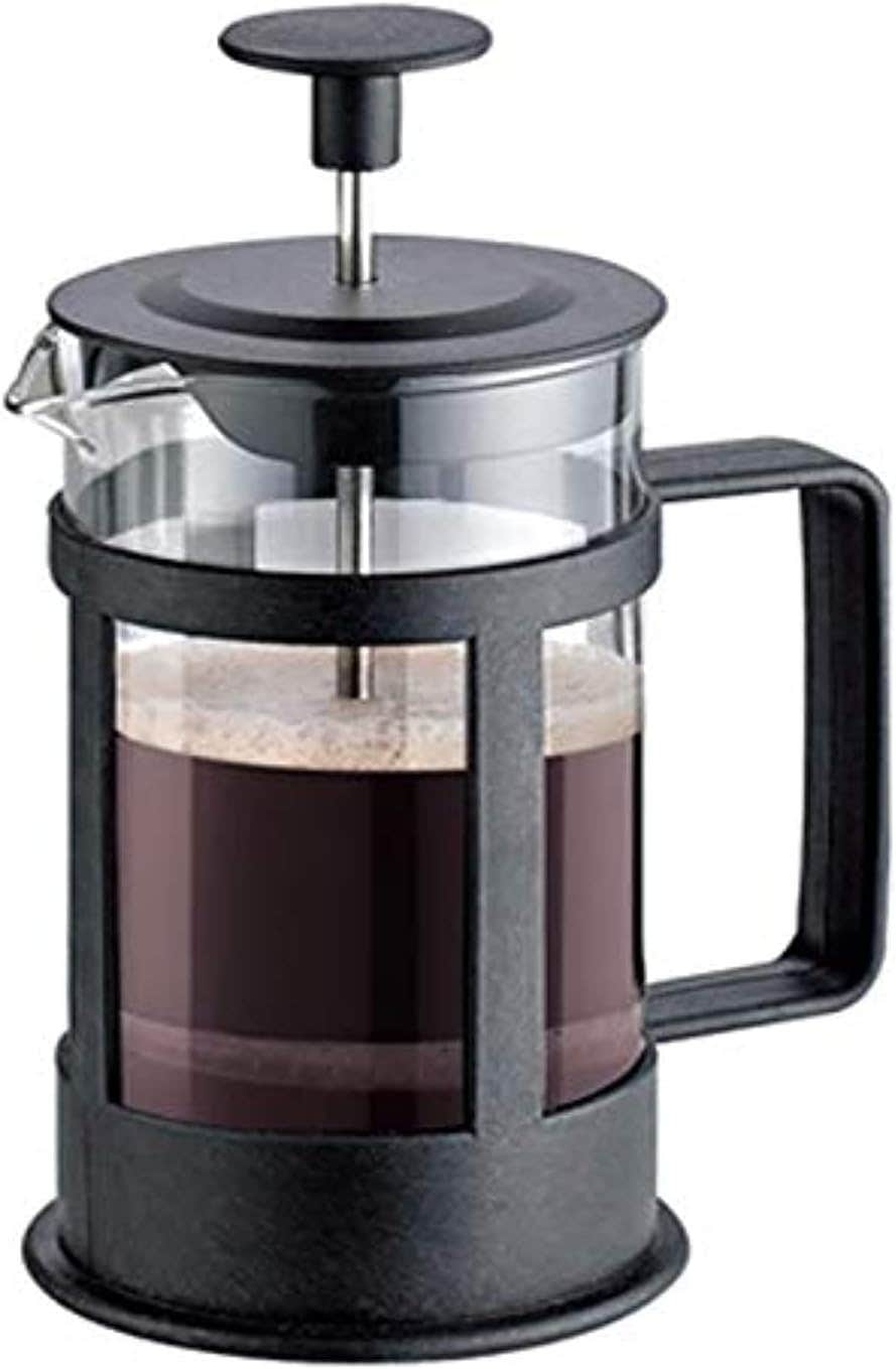 Bzocio 12oz French Press Coffee & Tea Maker - Thickened Borosilicate Glass, Rust-Free