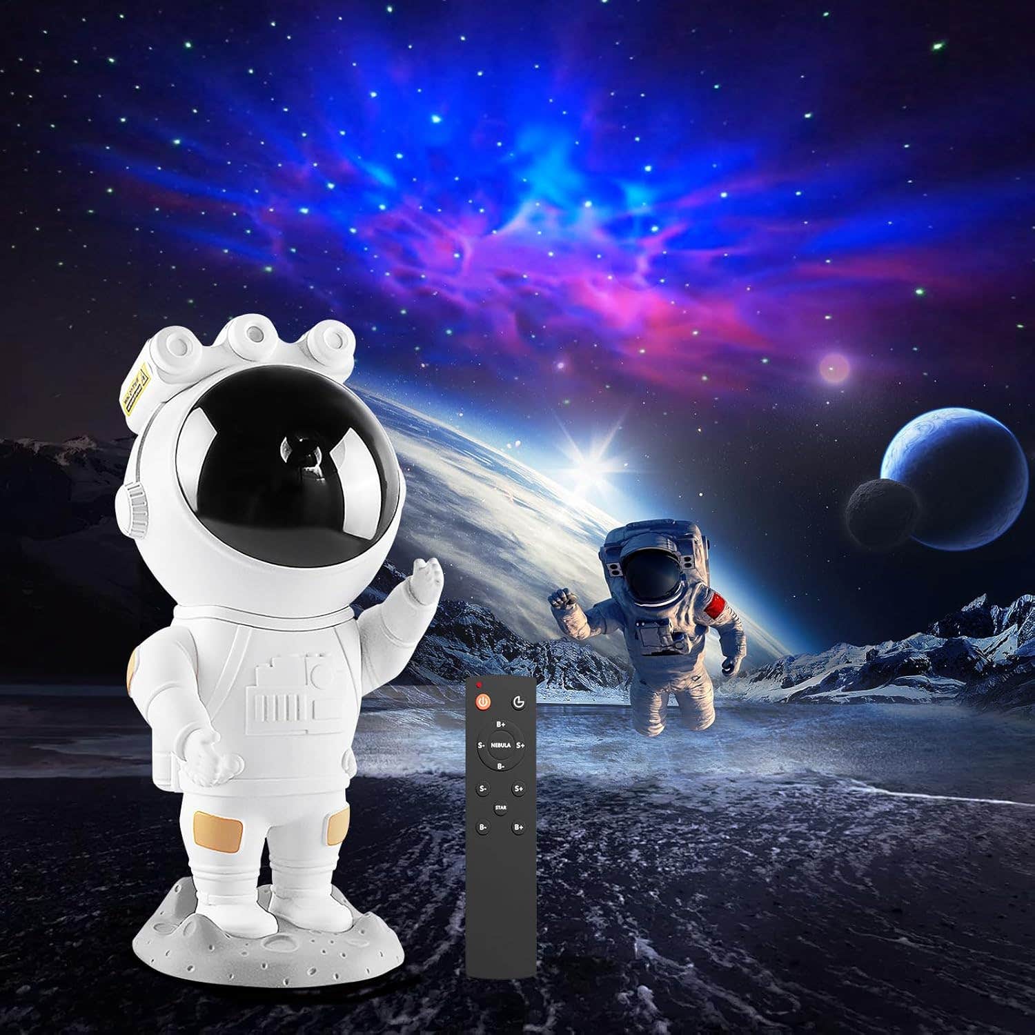 Minvchao Astronaut Star Projector with Remote Control - LED Night Light