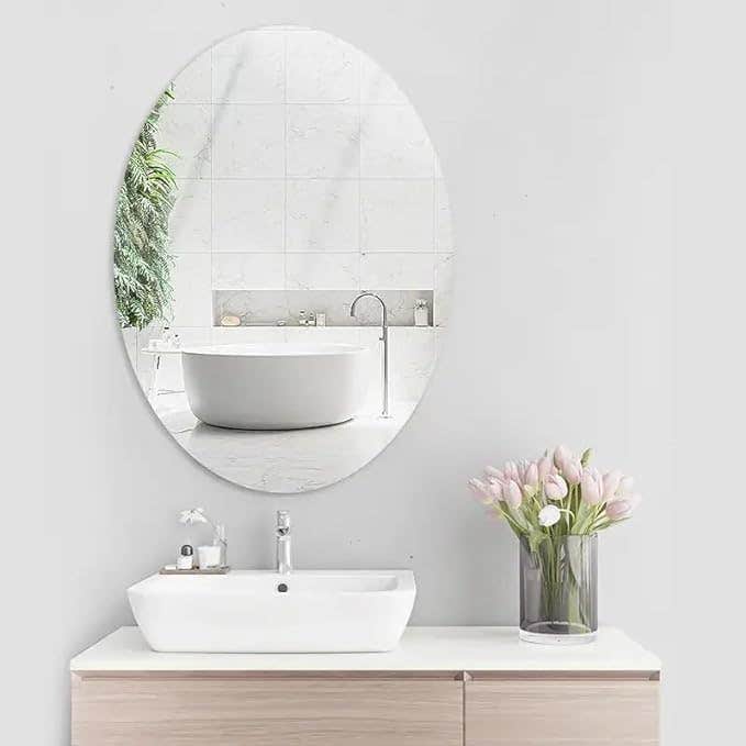 Unbreakable Adhesive Wall Mirror Sticker - Clear, Bathroom & Living Room Décor