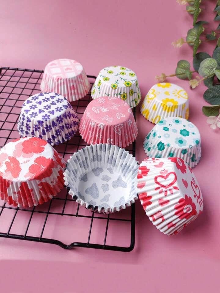 Premium Multicolor Cupcake Sheets - 60 Pieces, Oil & Heat Resistant