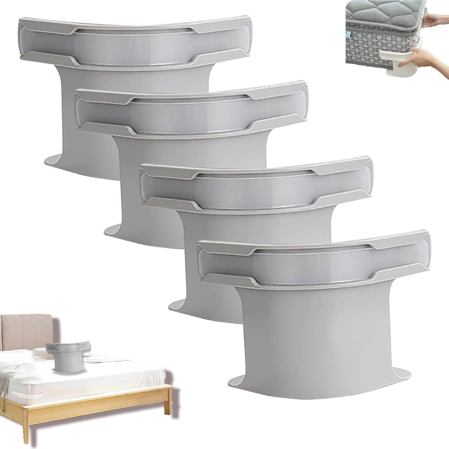 NIUB Lock Sheet Holders Set of 4 - Secure Bed Sheets - Grey
