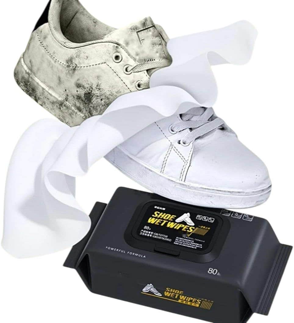 Shoe Cleaning Wipes - 80 Count Pack for Quick Dirt & Stain Removal