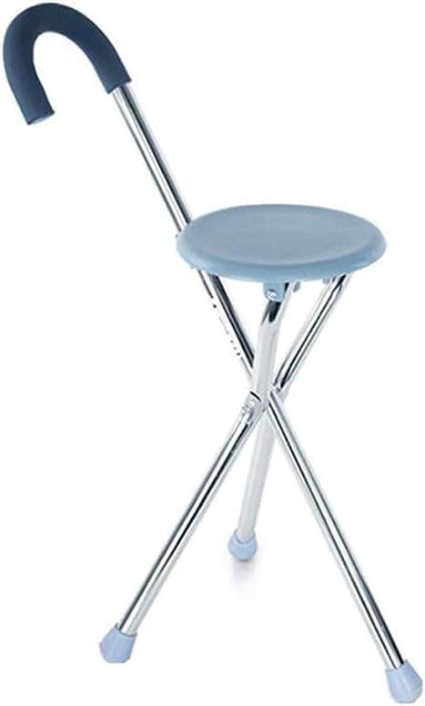 SHUMEISHOUT Portable Elderly Crutches Chair with Stool - Aluminum Alloy & ABS, Adjustable Height - 100kg Capacity
