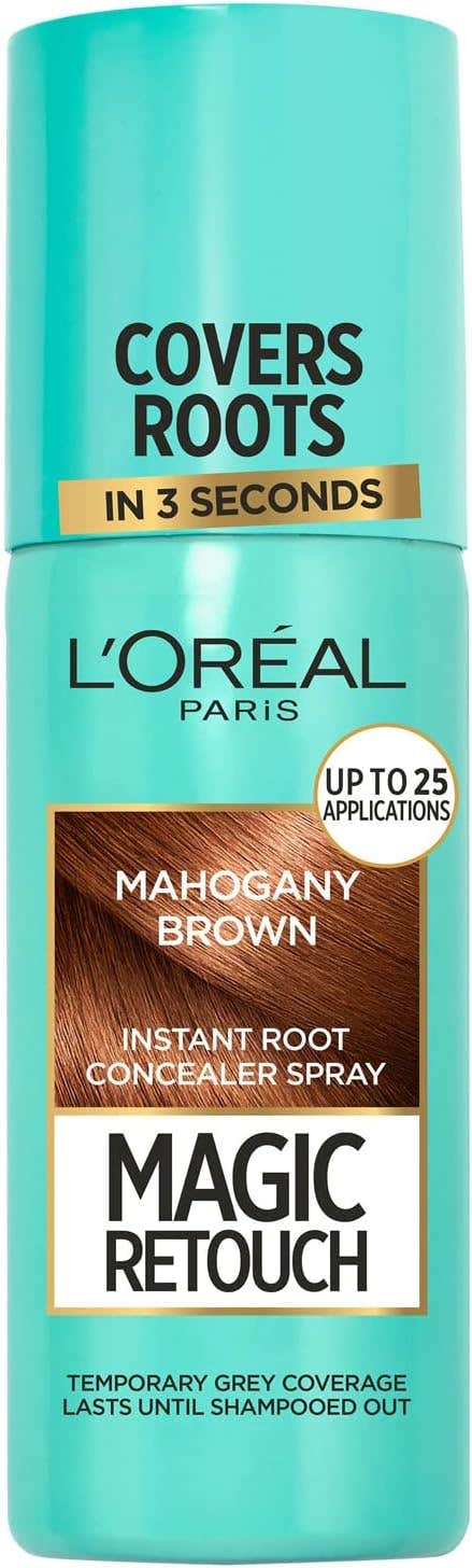 L'Oréal Magic Retouch Instant Root Concealer Spray, Ideal for Touching Up Grey Root Regrowth, 75 ml, Colour: Mahogany Brown