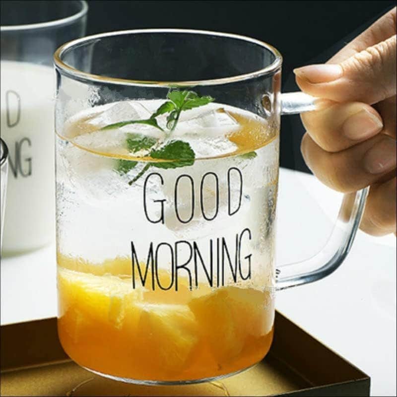 400ml Clear Glass Coffee Cup, Glass Coffee Cup Morning Milk Breakfast, Single Layer Thickened Water Cup (Capacity:400ml)