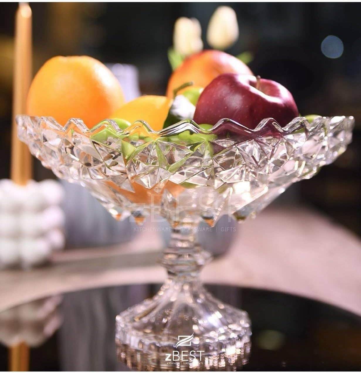 Original deep glass fruit bowl