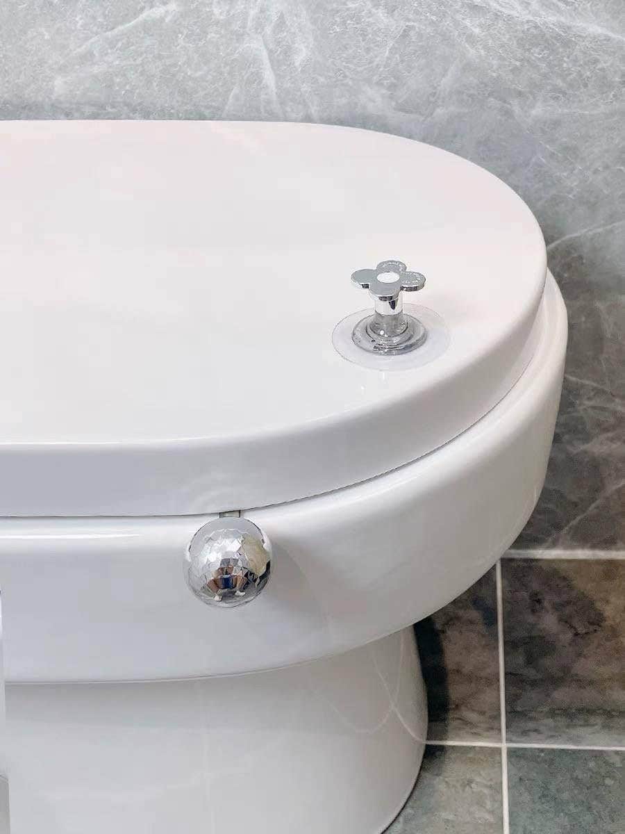 Toilet seat handle-self-adhesive lifter for easy installation, ideal for Home, Office and hotel bathrooms, set of 2 (2 OPTION)