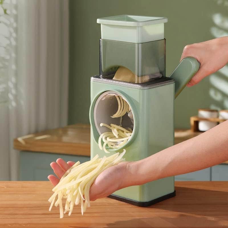 Chickets 7 in 1 Rolling Mandolin Machine Hand Grater for Slicing Vegetables, Fruits, Potato, Salad, Cheese Gridder, with Handle and Suction Cup