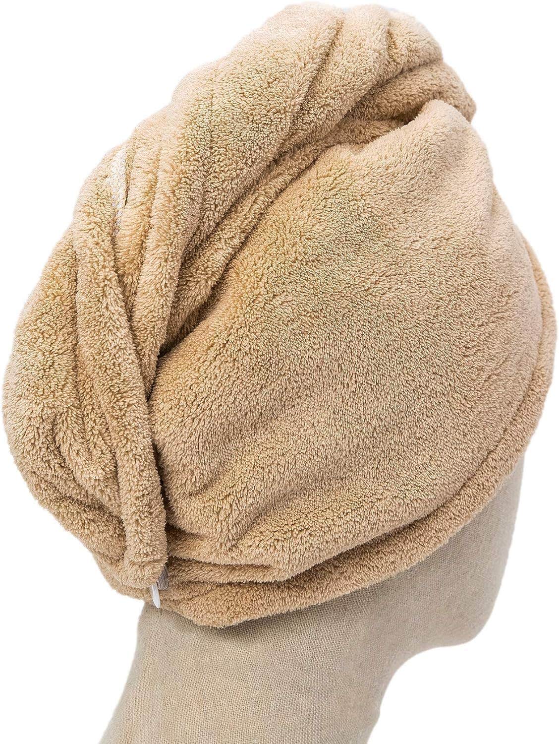 Hair Drying Towel, Super Absorbent Velvet Cap, Cotton
