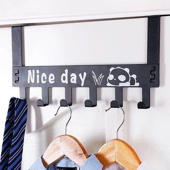 Generic Metal Hanger - 6 Hook Closet Organizer for Clothes Organization