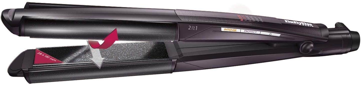 BaByliss ST330E 2-in-1 Hair Curler & Straightener - Grey Metal - 235°C