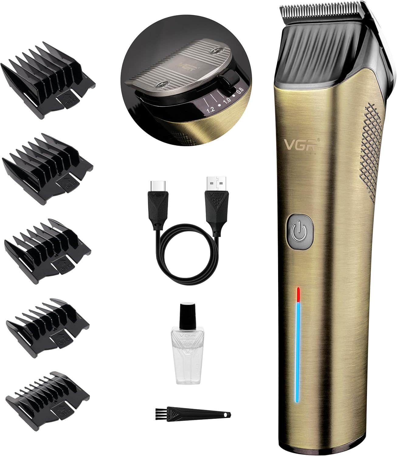 VGR Professional Cordless Hair Clippers for Men - Turbo Mode, Ceramic Blades