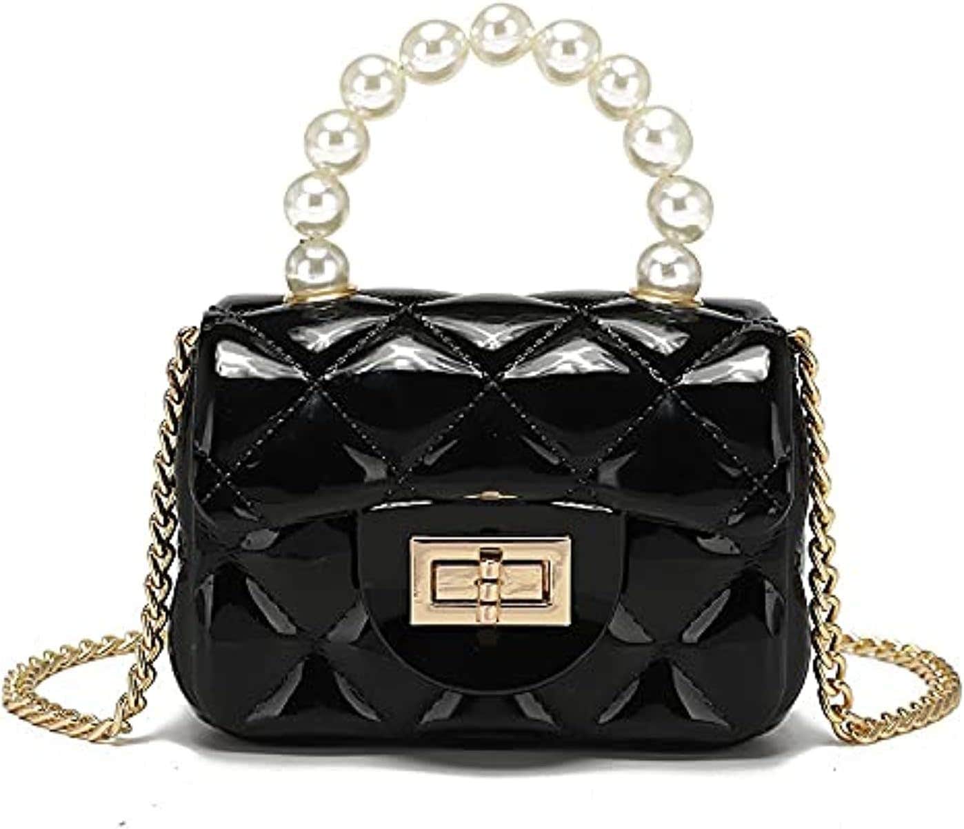 FONETTOS Mini Jelly Crossbody Purse with Gold Chain - Girls' Mini Bag