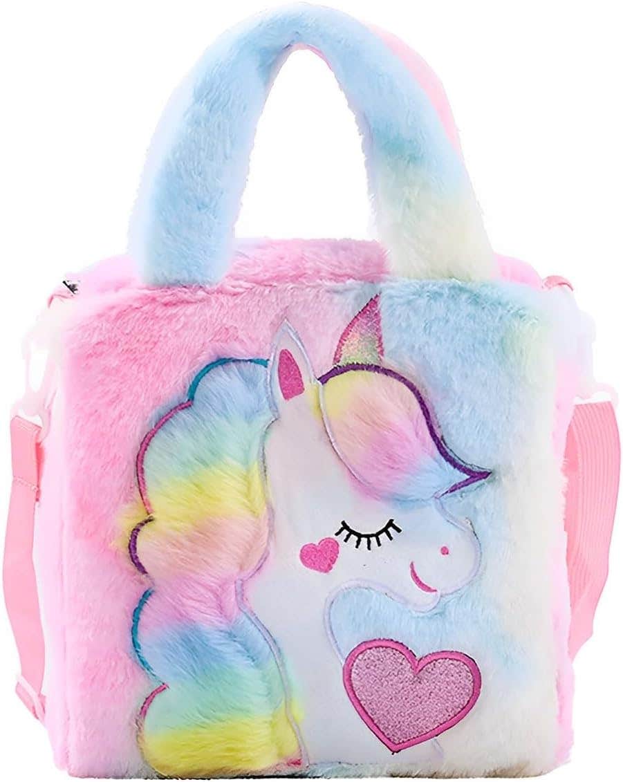 Tickles Unicorn Design Plush Bag with Detachable Sling - Multicolor, 28 cm