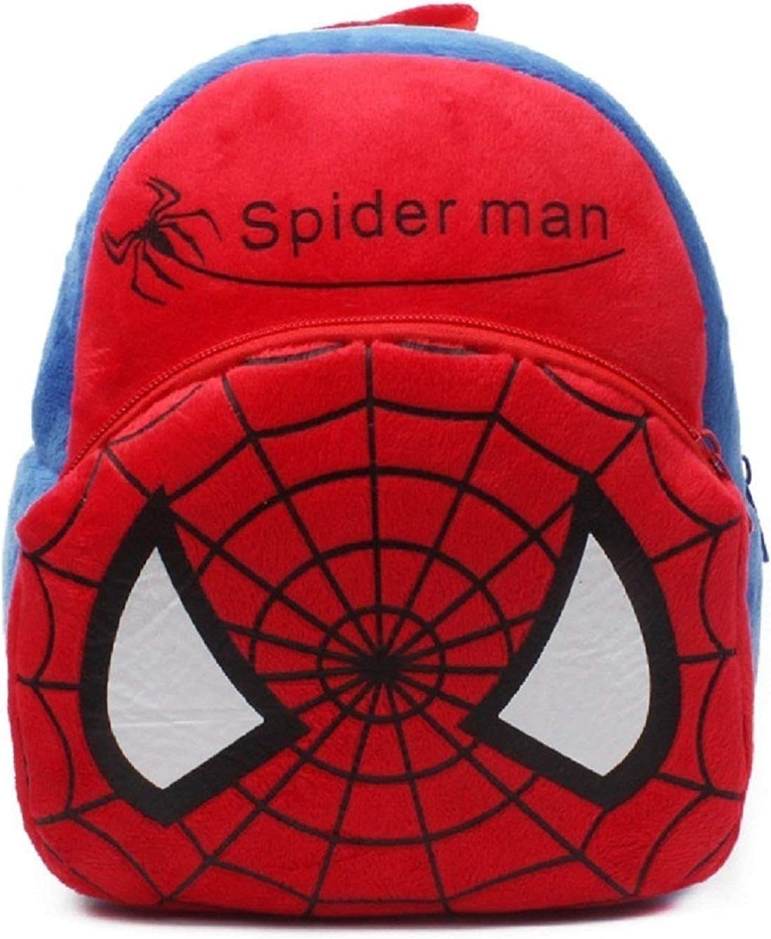 HeCe Toys Kid's Velvet Nursery School Backpack, Red-Spider (Age 2-6)