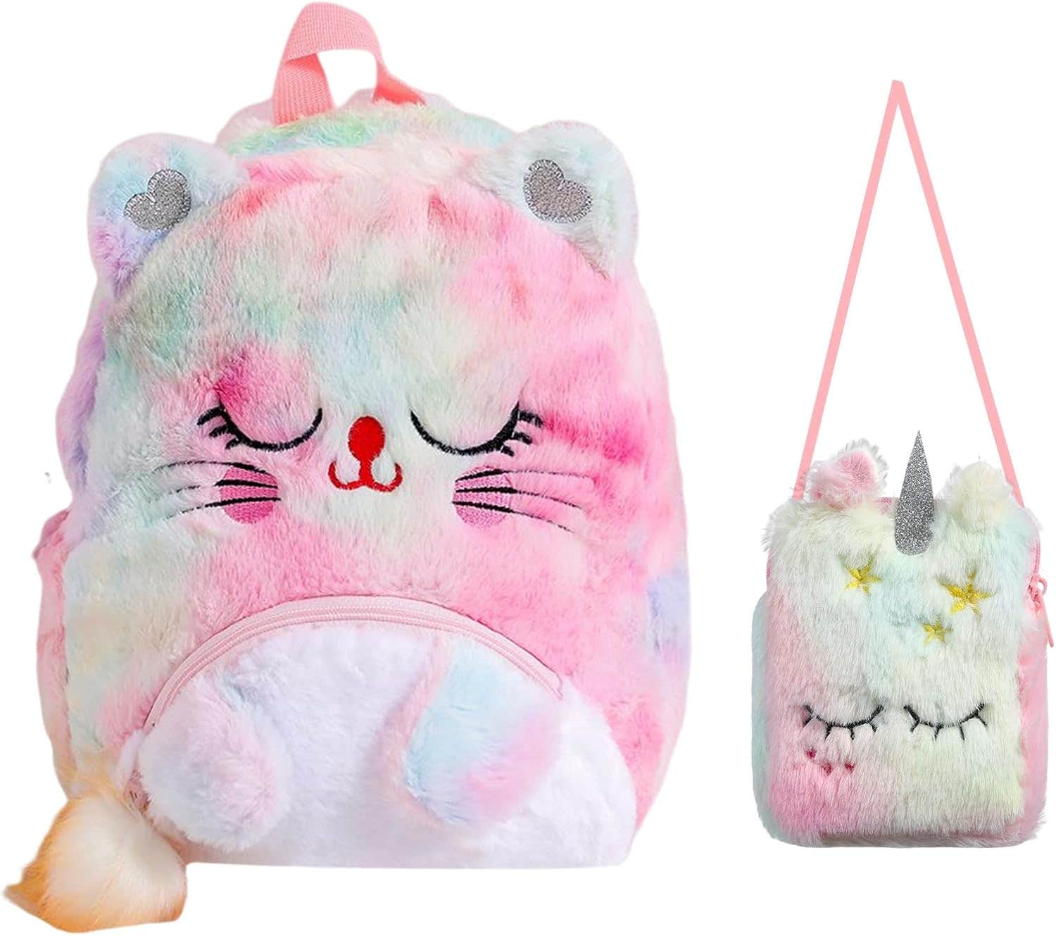 Balakaka Unicorn Plush Backpack for Kids - Multicoloured, School Travel Bag