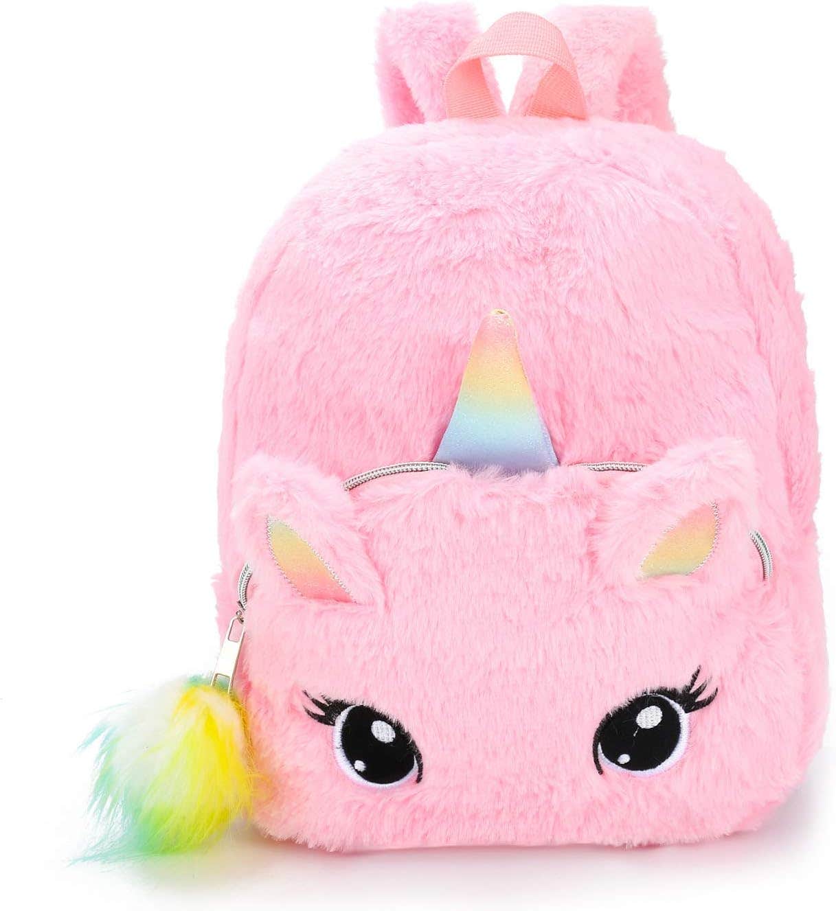 TOMVAES Unicorn Plush Mini Backpack for Girls - Cute Blue School Bag