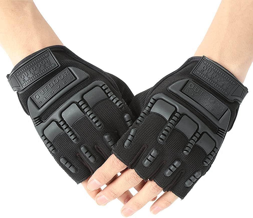 AdroitZ Fingerless Cycling Gloves for Men & Women - Black