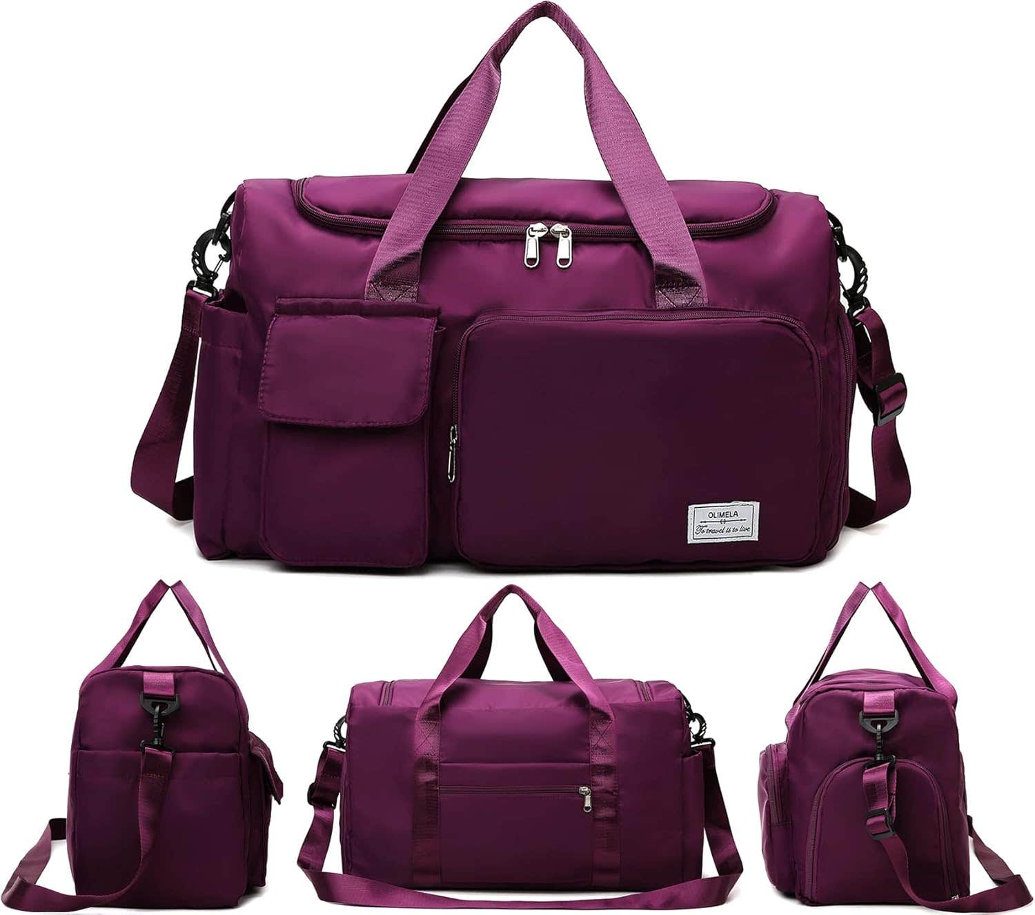 OLIMELA Travel Duffel Bag for Women - Sports Gym Tote & Overnight Shoulder Bag
