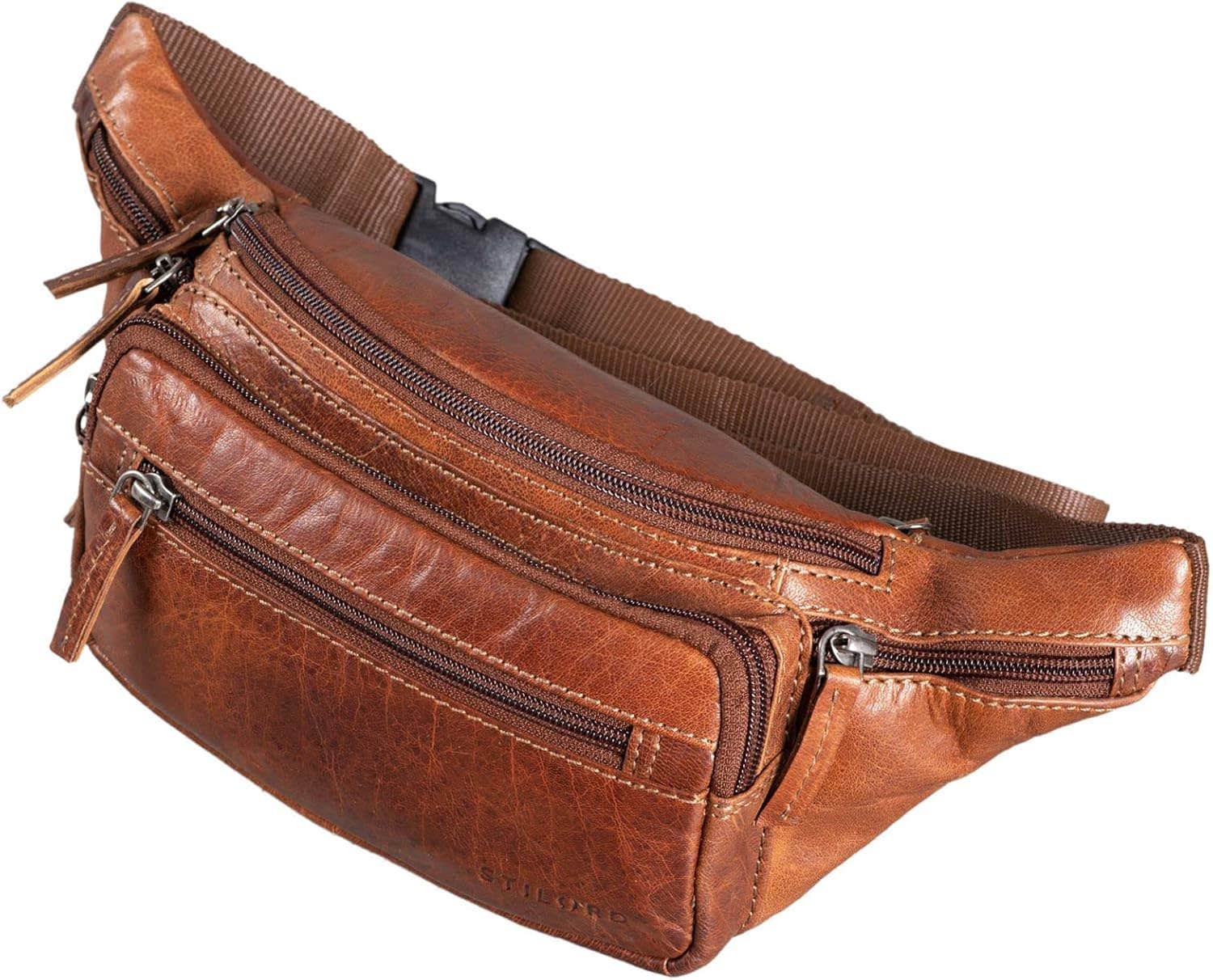 STILORD Zion Vintage Leather Waist Bag | Genuine Leather | 7" Tablet Compartment
