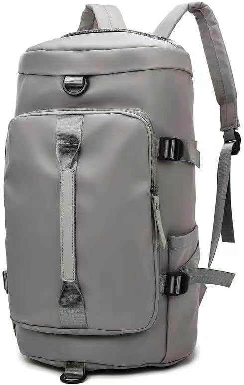TANGBOLIBO Small Duffle Bag Backpack with Shoe Compartment - Gray