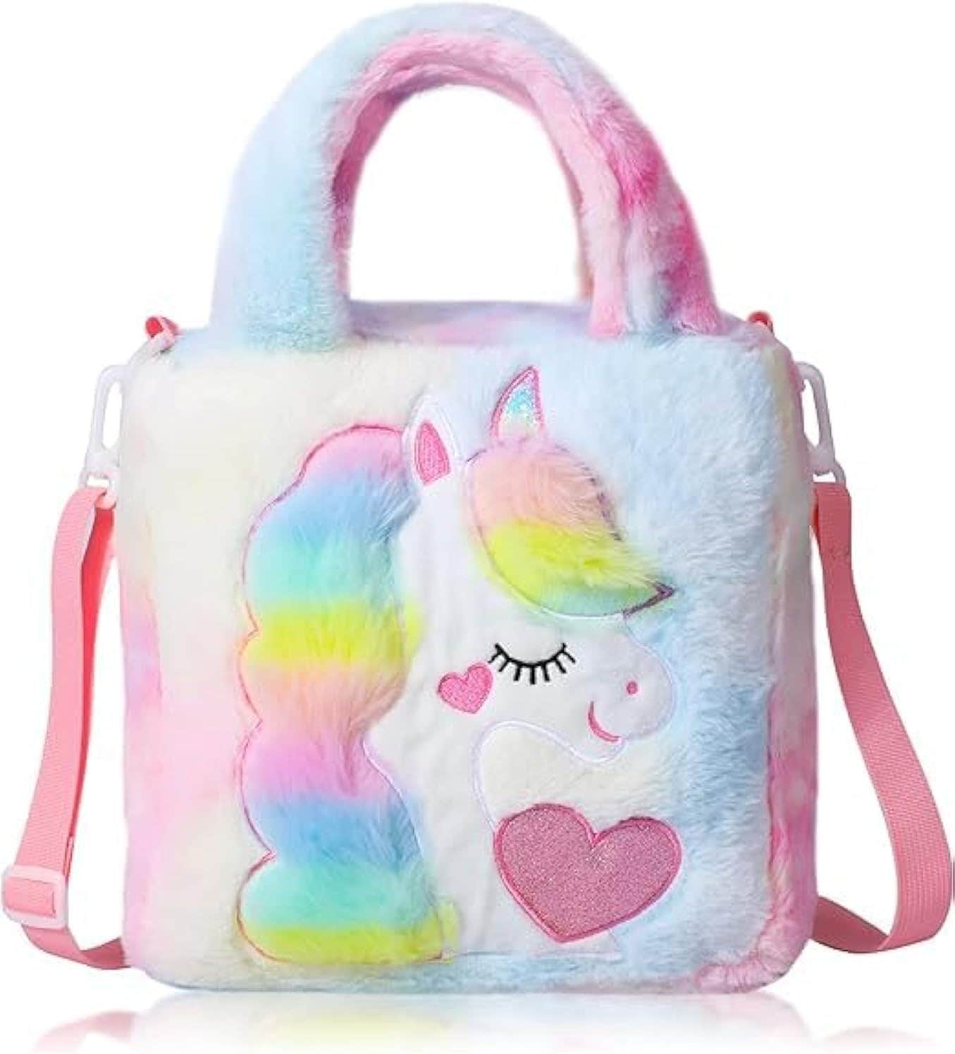 Keetly Unicorn Plush Toddler Tote Bag | Girls' Fashion Shoulder Handbag