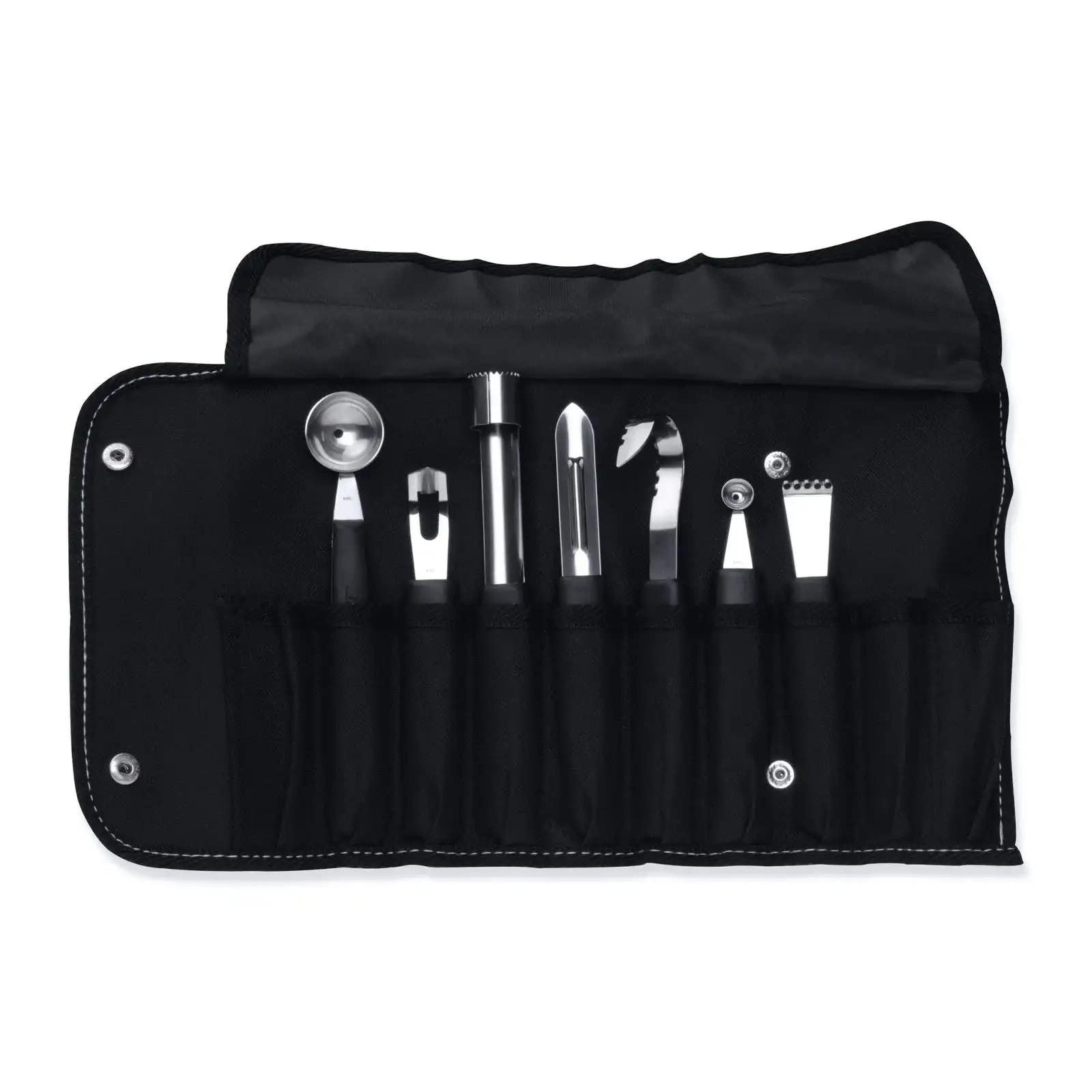 Berghoff 8-Piece Garnishing Set with Folding Bag - Stainless Steel & PP Handles