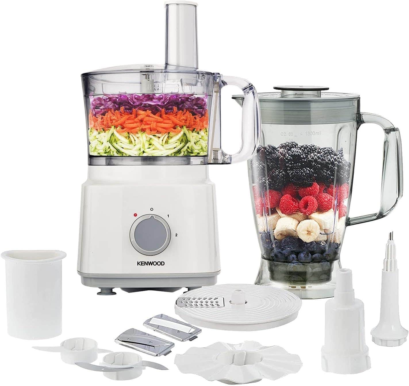 Kenwood Food Processor - 3 Interchangeable Disks, 750W - White