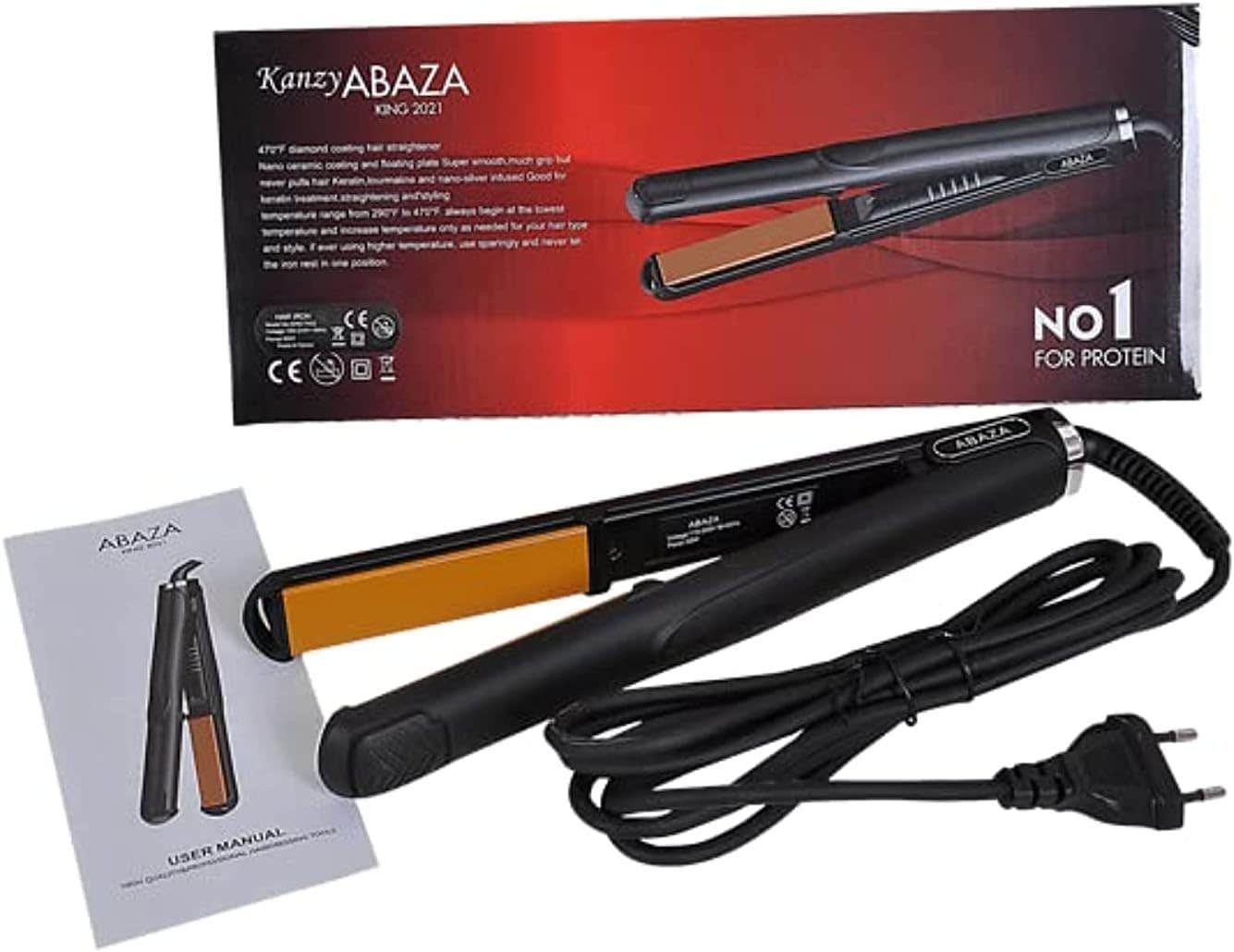 Abaza Iron Hair Straightener - 480°C Max Temperature - Grey