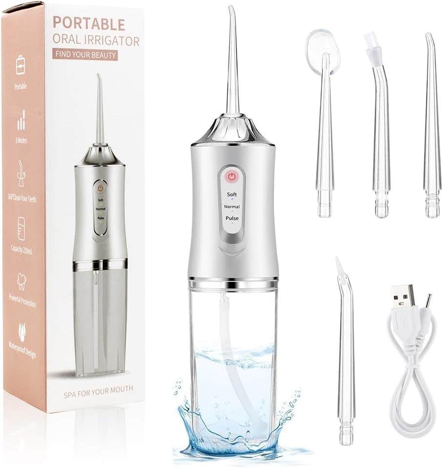 ADDLIVE Wireless Water Flosser, 3 Modes, 4 Nozzles - Oral Irrigator for Travel & Home (White)