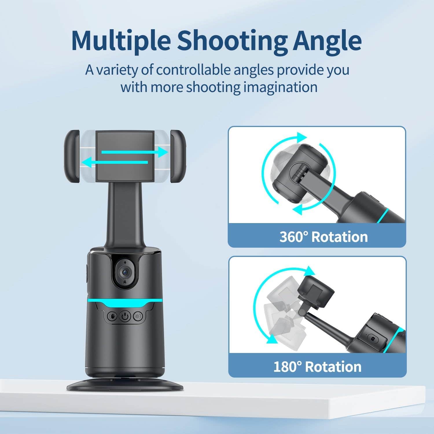 TOALLIN Auto Face Tracking Phone Tripod with Remote, 360° Rotation - Vlogging & Streaming