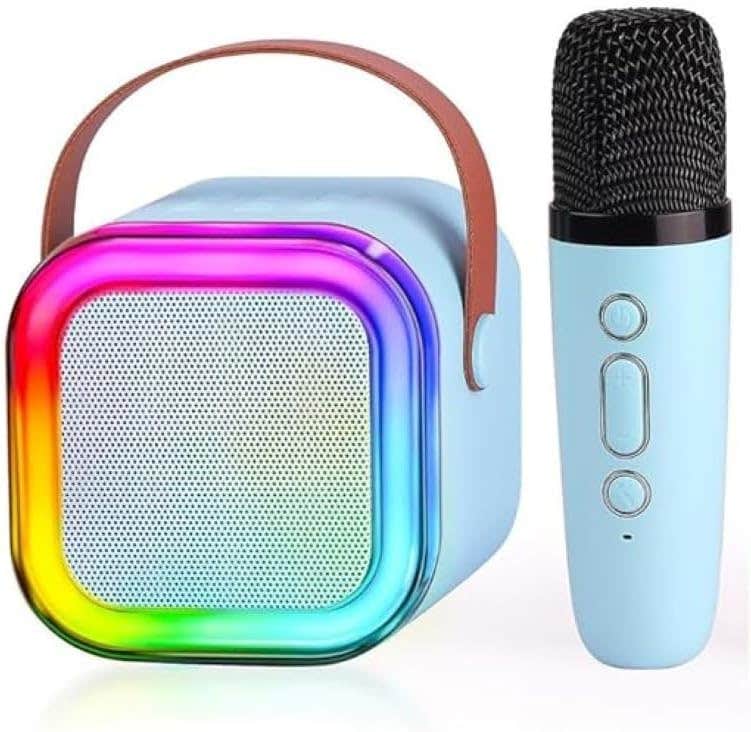 Kinoki Colorful Bluetooth Karaoke Speaker with Ai Voice Changer - Aqua Blue
