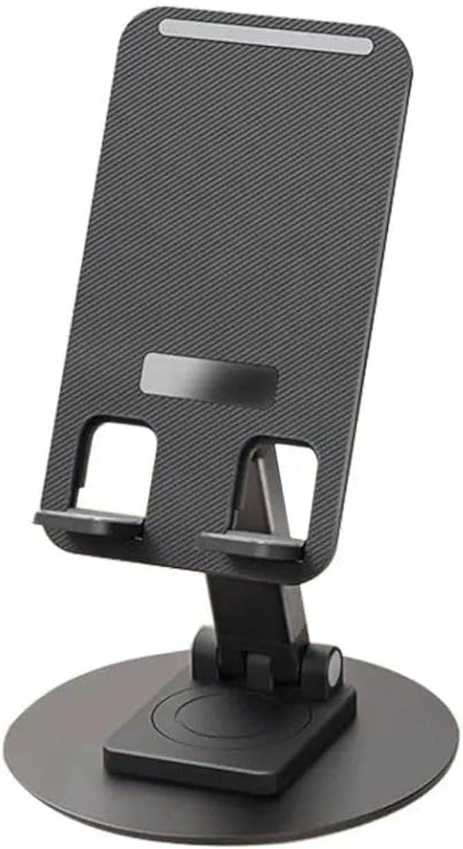 HSDYES Adjustable Phone & Tablet Stand Foldable Holder 360° Rotation, Black